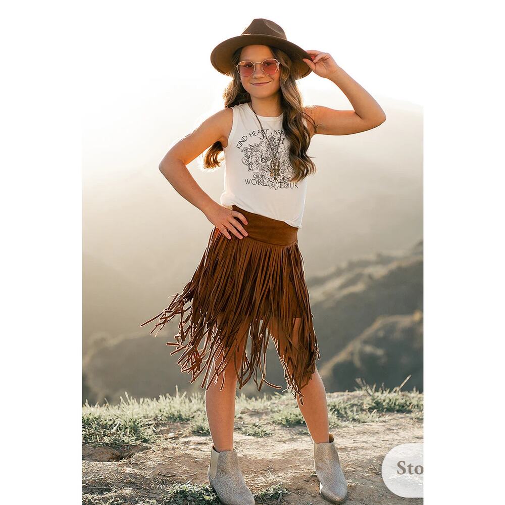 Joyfolie Mia Joy Weylyn Skirt in Pecan Girl's size 2